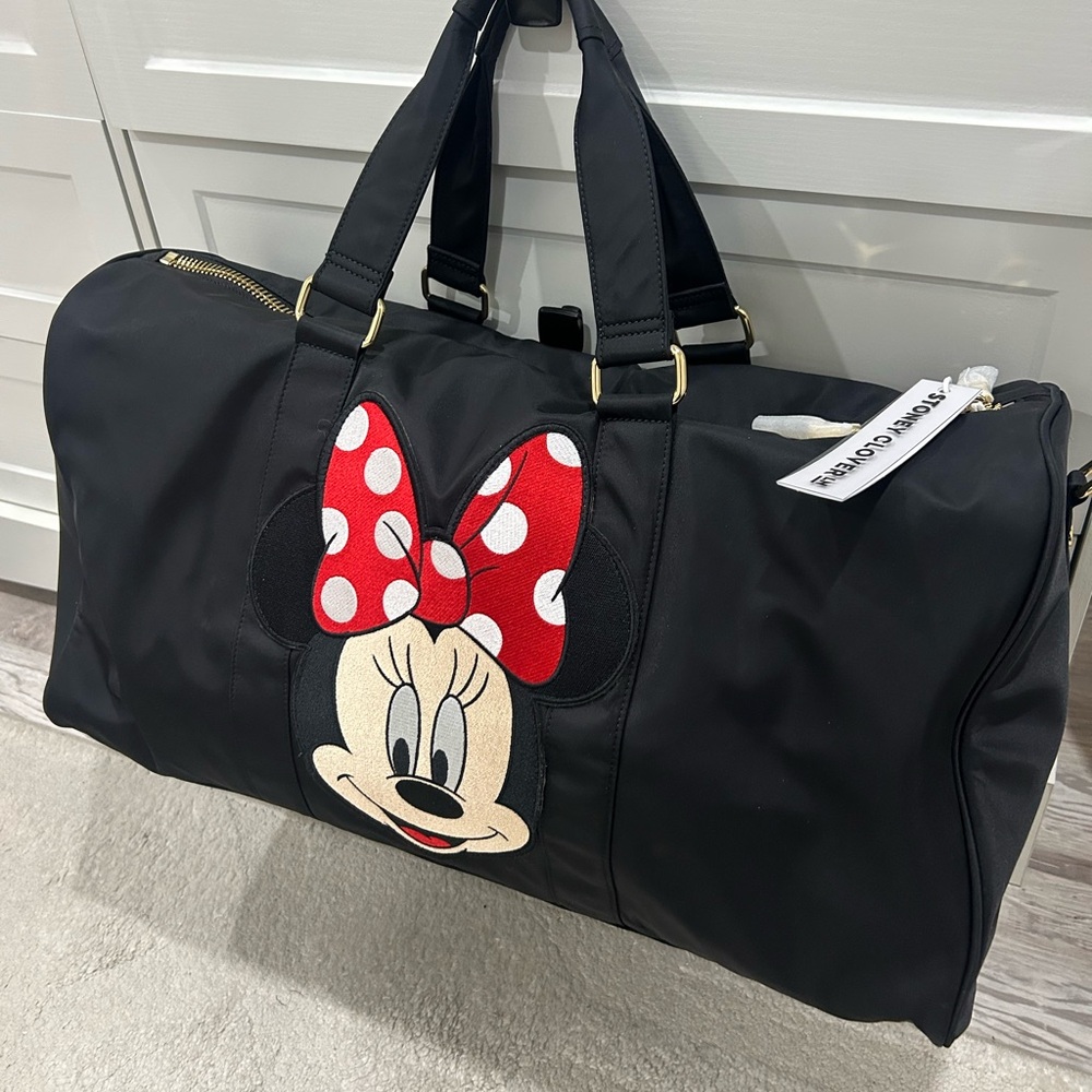 NWT Stoney Clover Noir Travel Duffel with Disney Jumbo Minnie Mouse Patch